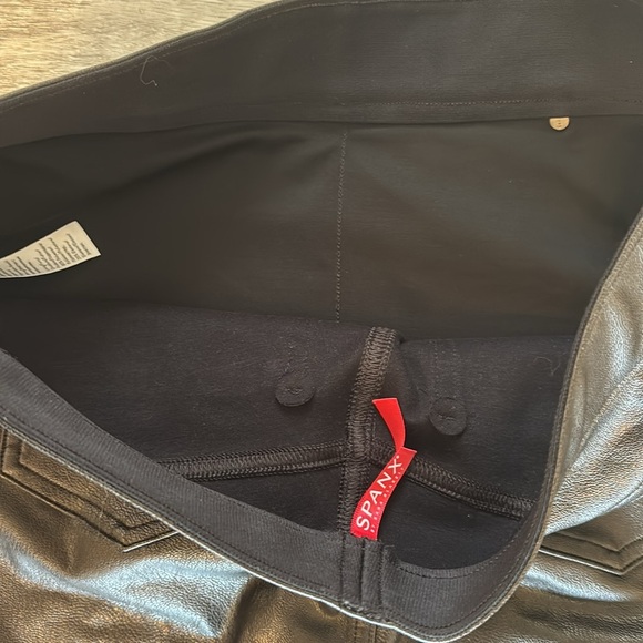 Spanx Faux Leather Like Ankle Skinny Pants Women’s M Black Brown - Picture 8 of 9